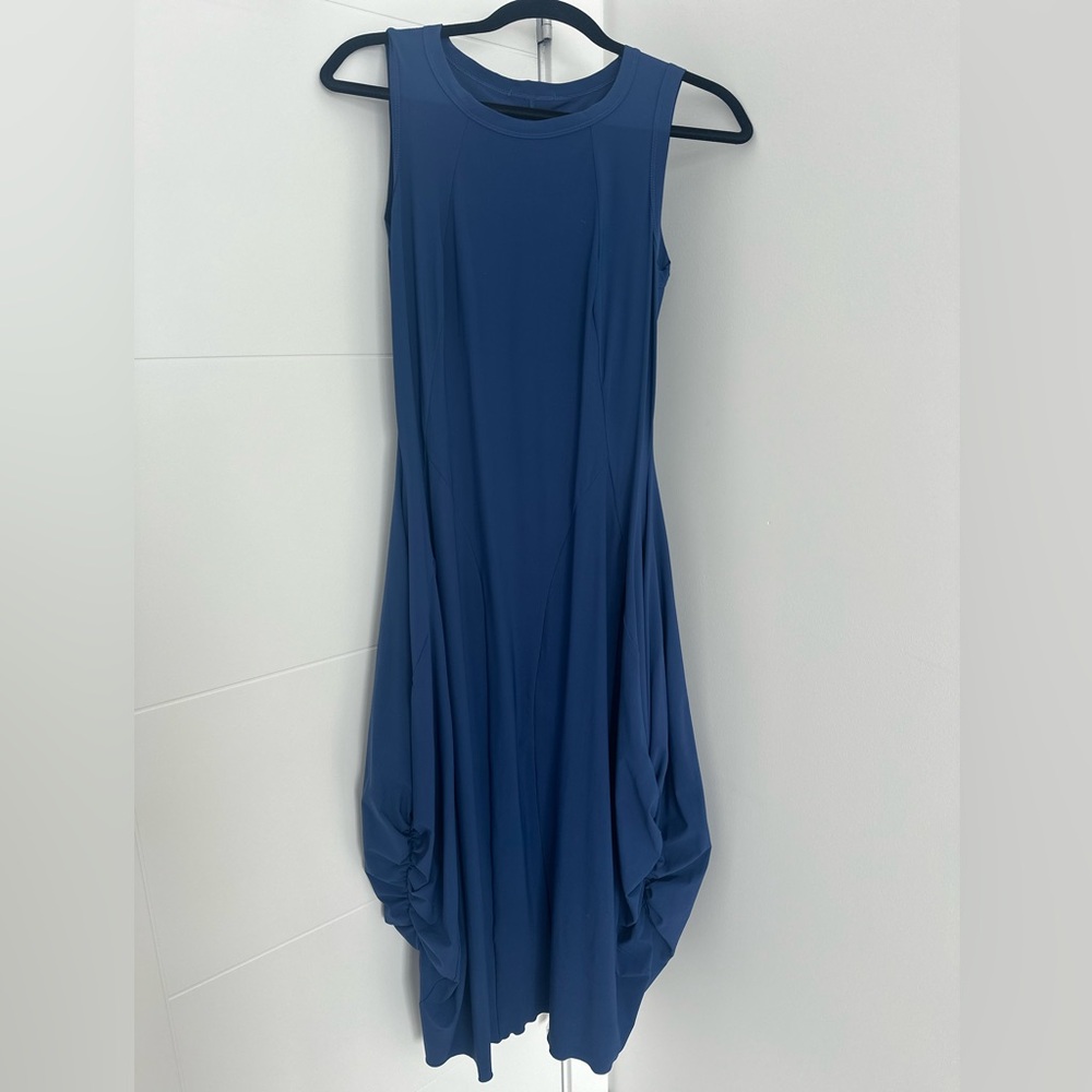 HIGH Everyday Couture Blue Sculptural Midi Dress Androgynous Designer